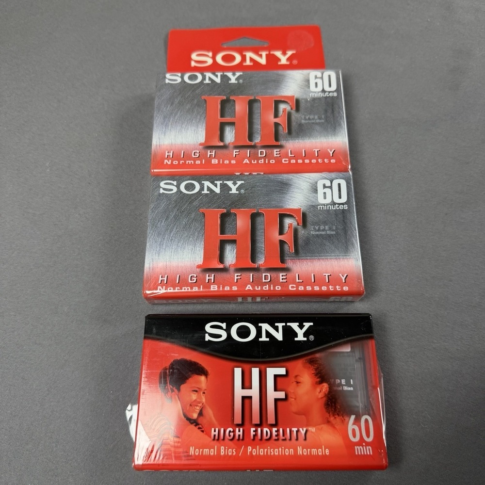 Sony HF Type I Normal Bias Recording‎ Blank Cassette Tapes 60 min 3 Pack